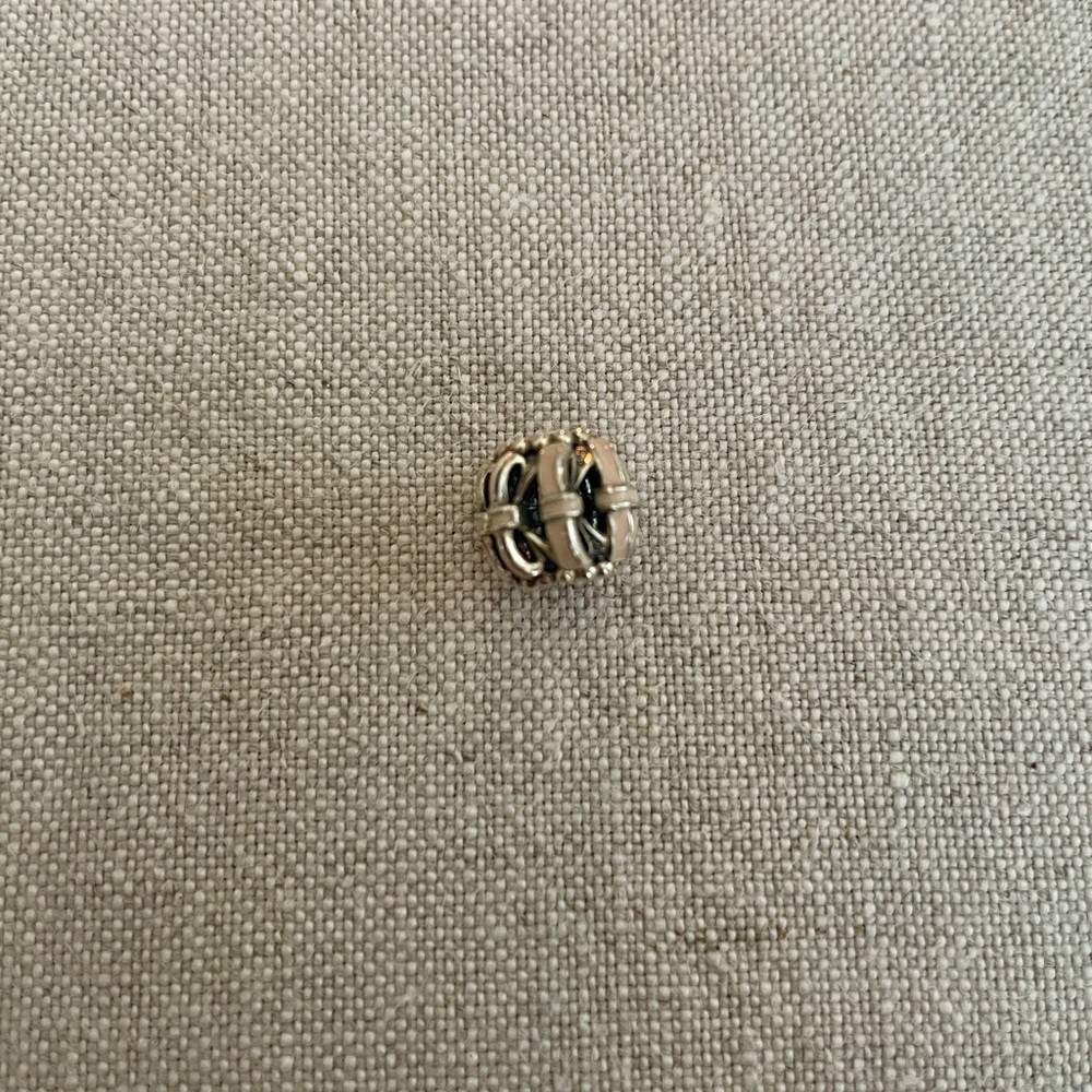 Pandora Sterling Silver Charm with Light Pink Enamel Bows